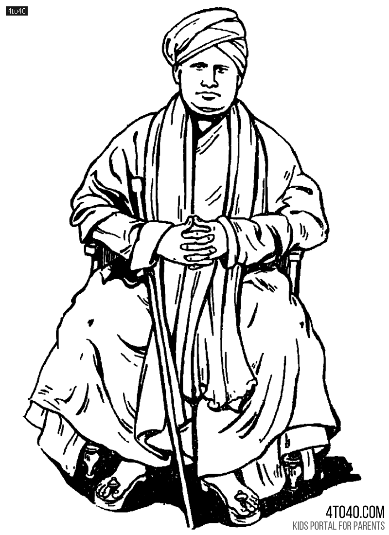 Swami Dayanand Saraswati Coloring Page