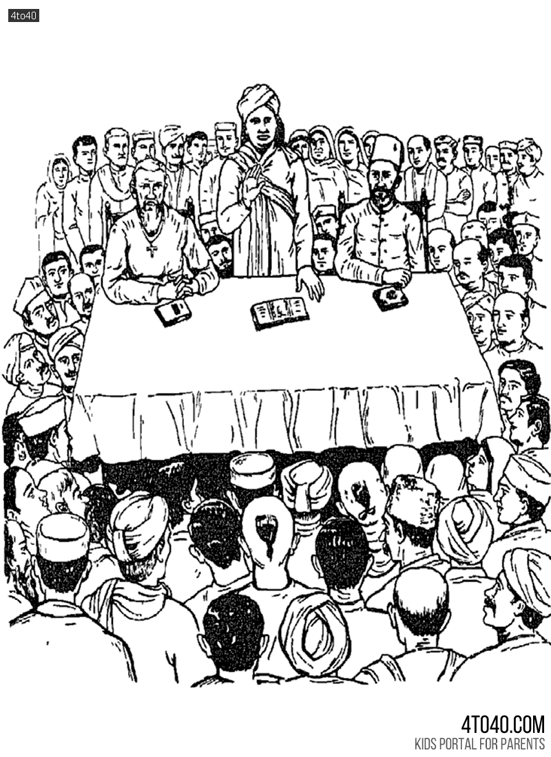 Swami Dayanand Saraswati at a religious debate