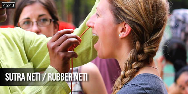 Sutra Neti: Rubber Neti - Hindu Yogic system of body cleansing techniques