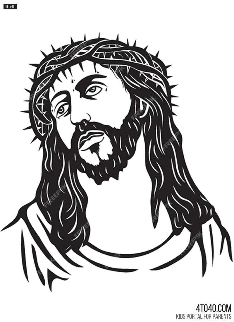 Jesus Face For Coloring