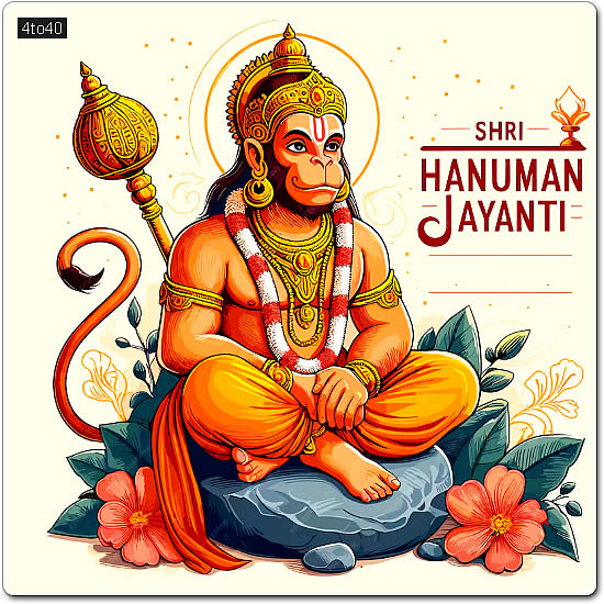 Lord Ram devotee Veer Hanuman Jayanti Greeting Card