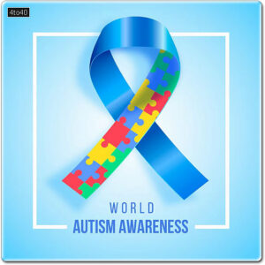 Realistic world autism awareness day greeting card